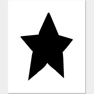 Minimal Chonk Black Star Posters and Art